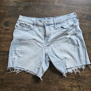 GAP Distressed Light Blue Denim Shorts